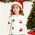 thumbnail image 6 of Girls Christmas Hoodie Cardigans Faux Fur Trim Hooded Sweaters Long Sleeve Button Down Knit Cardigan White, 3 Y, 6 of 7