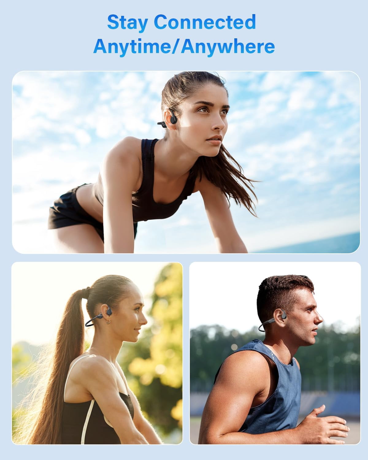 Bone conduction headphones Bluetooth, 2025 upgrade wireless headphones 5.4 Bone Conduction Headphones, waterproof sweatproof sports headphones for fitness cycling driving running