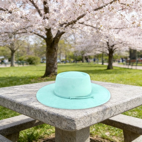 SRZYMJ Fedora Hat for Women and Men, Classic Winter Wide Brim Felt Panama Hat Adjustable Suede Western Jazz Cap