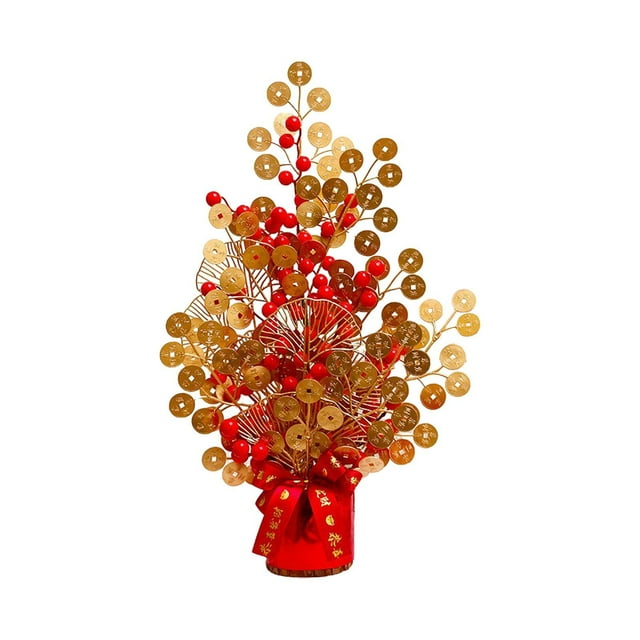 Adornos de Año Nuevo chino perfecl ramo de flores artificiales para dormitorio con cobres