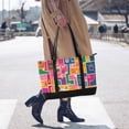 thumbnail image 4 of FORMRS Canvas Laptop Tote Bag for Women with 15.6" Computer Compartments Shoulder Handbag, Art Map, 4 of 7