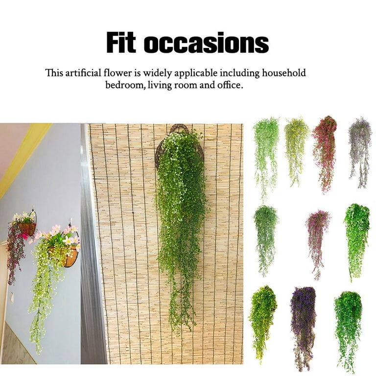 Worallymy Artificial Wall Background Hanging Flowers Plant Fake Vine  Birthday Balcony Decoration Housewarming Gifts Supply for Office Short  Purple 85CM 