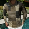 thumbnail image 2 of Vedolay Casual Polo Shirt for Men Slim-Fit Long Sleeve Polo Shirts Brown,L, 2 of 4