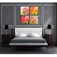 thumbnail image 5 of Tulips Wall Art Pink Flowers Canvas Wall Decor Abstract Print Home Decor Pictures Poster for Bedroom Living Room Bathroom Office Oil Painting Framed Ready to Hang 4 Panels (16x16inchx4), 5 of 6