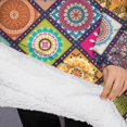 thumbnail image 3 of Oversized Wearable Blanket Hoodie,Multicolor Ethnic Mandala Pattern Sherpa Blanket Hoodie with Super Pockets,Super Warm Fuzzy Pullover for Women & Men, 3 of 6