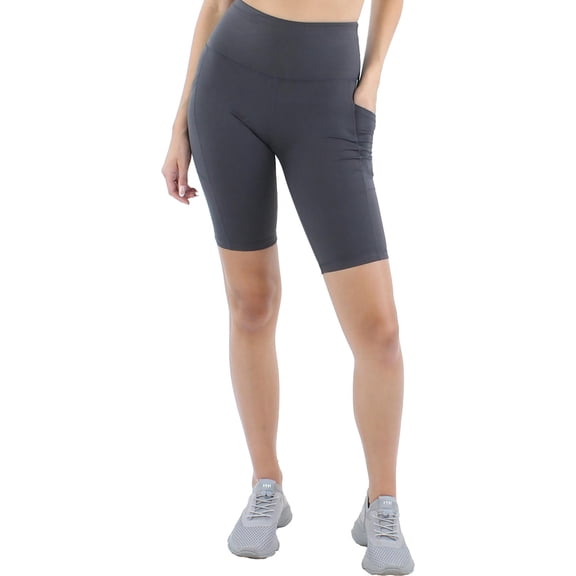 ID Ideology Womens Compression High Rise 10 Bike Shorts Deep Charcoal XS