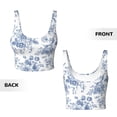 thumbnail image 6 of Goofa Rose Flowers Printed Sports Bras for Women, High Impact Running Bra Workout Crop Tank Tops Longline Sports Bra Push up-, 6 of 9