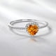 thumbnail image 2 of JeenMata Anillo de Bodas de 1 Quilate con Forma de Corazón (Citrina, Piedra Natal de Noviembre) en Oro Blanco de 18 K sobre Plata, 2 of 6