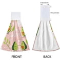 thumbnail image 4 of SKYSONIC 12"x17" Hanging Kitchen Hand Towels Dishcloths Sets with Loop, Cartoon Heart Fruit Avocado Absorbent Hand Towels 2 Piece Sets Organic Love Leaves, 4 of 6