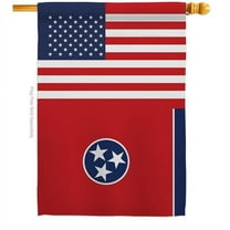 28 x 40 in. USA Tennessee American State Vertical House Flag with Double-Sided Decorative Banner Garden Yard Gift