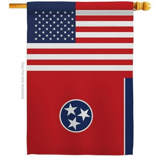 28 x 40 in. USA Tennessee American State Vertical House Flag with Double-Sided Decorative Banner Garden Yard Gift