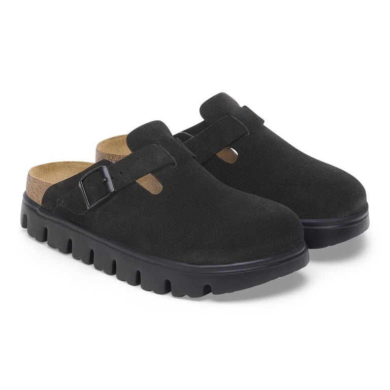 Papillio by Birkenstock Boston Chunky Narrow Suede Clog, 36, Black