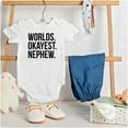 thumbnail image 3 of Worlds Okayest Nephew Aunt Uncle Joke Bodysuit Jumper Boys Infant Baby Brisco Brands 24M, 3 of 6