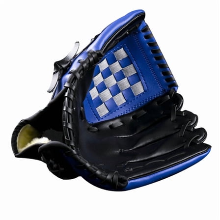 10.5 Inch Baseball Gloves Fielding Gloves Professional Baseball and Softball PU Catching Gloves Blue Black