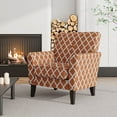thumbnail image 4 of HL Home Furnishings Alex Transitional Flared Arm Armchair in Orange Trellis, 4 of 10