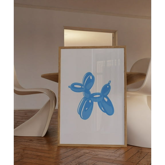 Modroom Blue Wall Art Balloon Dog Print Eclectic Wall Art Preppy Room Decor Bedroom Poster Trendy Prints Aesthetic Wall Art Navy Art Prints Wall Art, Modern Wall Decor, 8x12 UNFRAMED