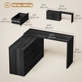 thumbnail image 3 of HOMCOM L Shaped Computer Desk with 6 Drawers Black Wood Grain, 3 of 10