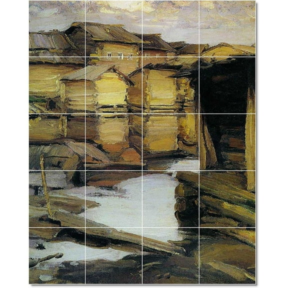 Ceramic Tile Mural-Abram Arkhipov Women Painting 1. 32" w x 40" h using (20) 8 x 8 ceramic tiles