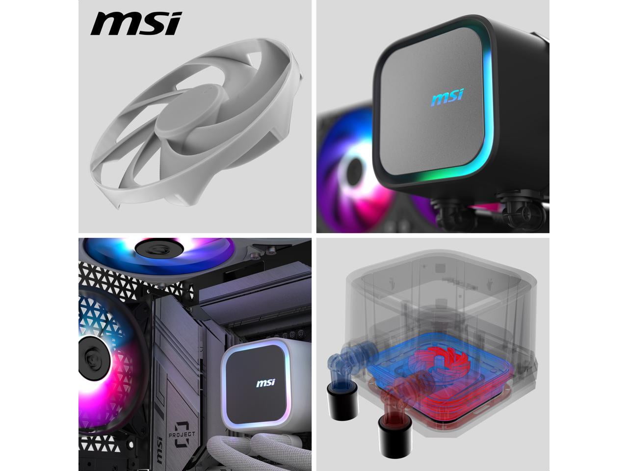 MSI MAG Coreliquid A13 240 WHITE ARGB Liquid CPU Cooler - 240mm AIO, Intel AMD (LGA 1700/1851/AM4/AM5), Pre-installed Fans - White