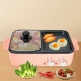 thumbnail image 6 of 2 in 1 Portable Electric Hot Pot Barbecue Grill Non-Stick Teppanyaki Pan Soup Smokeless Baking Pan, 6 of 16