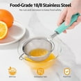 thumbnail image 4 of U-Taste Small Fine Mesh Strainer: 18/8 Stainless Steel 3.35in 30 Mesh Kitchen Food Sieve with Sturdy Riveted Silicone Handle, Heavy Duty Deep Handheld Metal Colander for Tea, Juice (Aqua Sky), 4 of 10