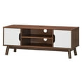 thumbnail image 4 of Topbuy TV Stand Storage Media Console for TV’s up to 50’’ Wooden Entertainment Center w/Shelves White, 4 of 6