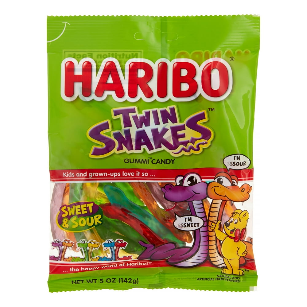 Haribo Twin Snakes Gummi Candy, 5 Oz., 12 Count