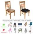 thumbnail image 5 of Black White Cat Moon Star Pattern Seat Covers for Dining Room Chairs Set Of 4,Stretch Printed Washable Chair Seat Cover with Elastic Ties and Button,Removable Waterproof Couch Cushion Covers, 5 of 6