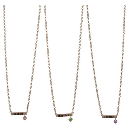 Wonder Nation Multicolored Mermaid Motif Girls Best Friends BFF Necklace Set