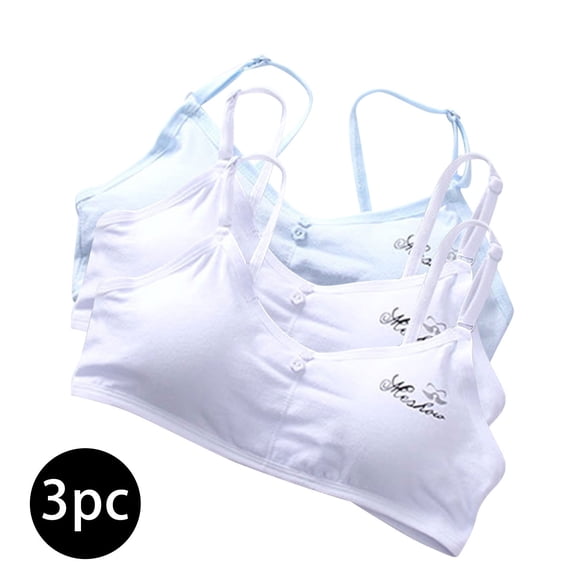 Piuwrlz Teen Kids Bras Underwear for Big Girls Breathable Bra Printed Sports Bras Blue Size Free Size