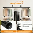 thumbnail image 6 of BEAMNOVA Industrial Pipe Clothes Rack, Wall Mounted Heavy Duty Iron Clothing Hanging Garment Rods Wardrobe Rack, Black, 6 of 8