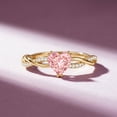 thumbnail image 3 of Rosec Jewels IGI Certified Lab Grown Pink Diamond Heart Engagement Ring 1 Carat - VS1 Grade - Fancy Pink White Diamond Ring - Ready to Gift, 10K Yellow Gold, US 11.00, 3 of 8
