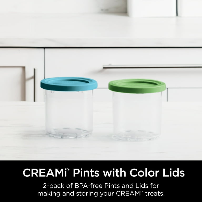 Ninja Creami Deluxe Pints 2 Pack, Compatible with NC500 Series Creami  Deluxe Ice Cream Makers, Genuine Ninja Pint, BPA-Free & Dishwasher Safe,  Color