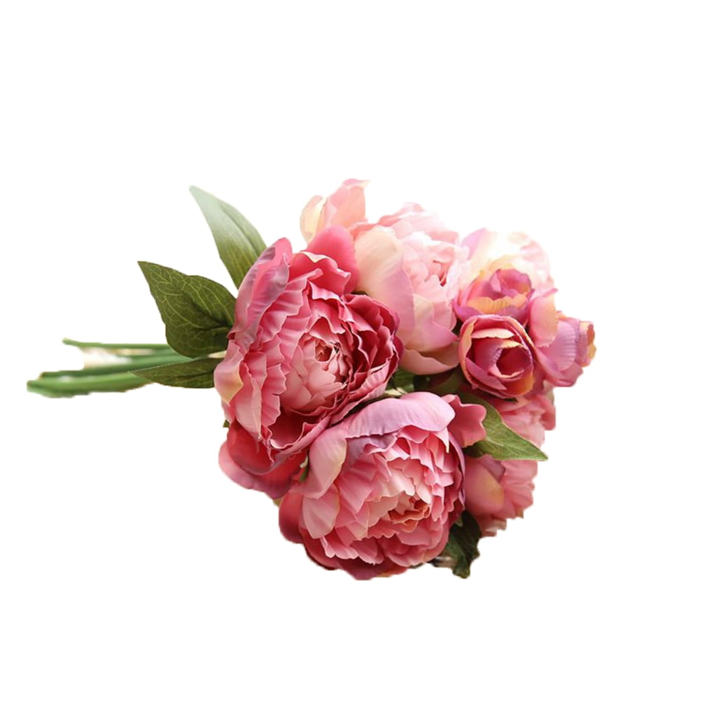 Artificial Peony Silk Flowers 8 Heads/Bouquet Home Wedding Party