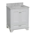 thumbnail image 3 of Nantucket 30" Bathroom Vanity with White Cabinet and Carrara Marble Top, 3 of 6