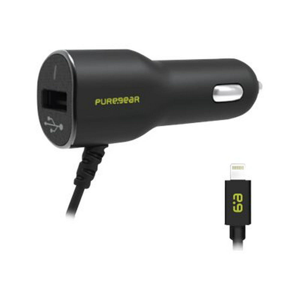 PureGear Car Charger Corded Lightning 3.4 A Black
