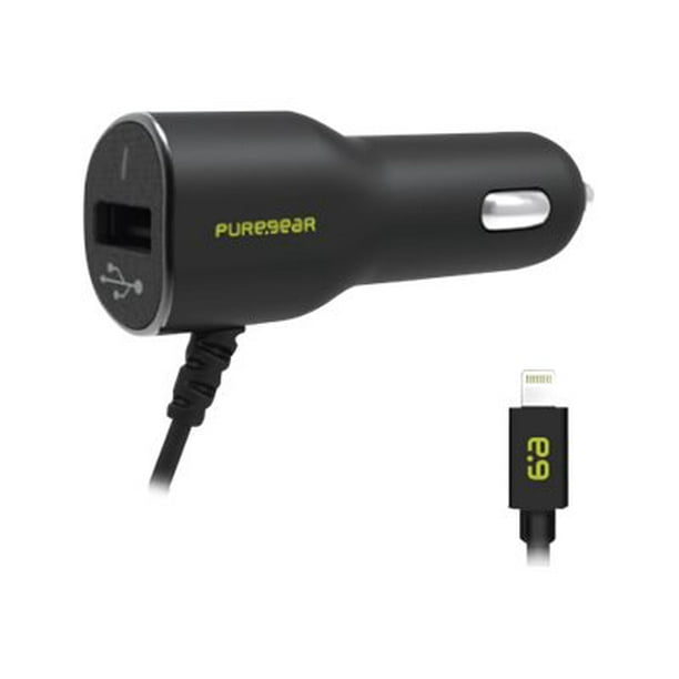 PureGear Car Charger Corded Lightning 3.4 A Black