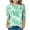 Green, variant on Tungbrin 3/4 Sleeve Shirts for Girls Spring Classic Crew Neck Blouses Kids 2025 Fashion Tie Dye Printed Tops