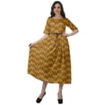 thumbnail image 1 of Moomaya Robe à Manches Courtes Imprimée Plissée Femme Grande Taille Robe Décontractée de Travail, 1 of 4