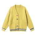 thumbnail image 6 of PBFRDSJ Women's Knit Cardigan Sweaters Contrast Striped V Neck Colorful Button Open Front Sweater Long Sleeve Knit Outerwear with Pockets Free Sizes, 6 of 6