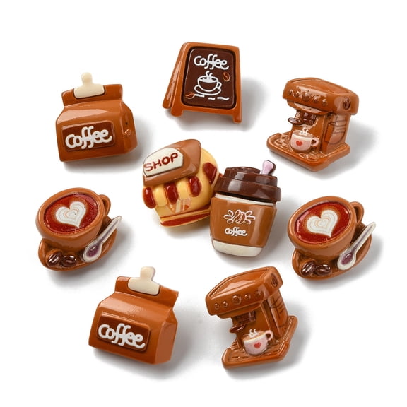 DanLingJewelry 12Pcs Cafe Theme Coffee Bottle Cup Bean Brooch Pins Resin Drink Beverage Lapel Pins for DIY Backpacks Clothes Hats