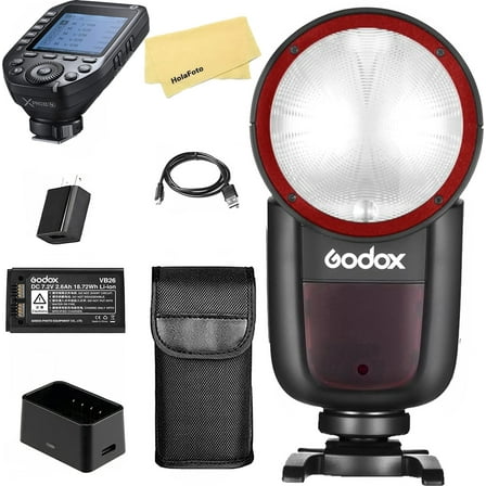 Godox V1 V1-N V1N USA Version Round Head Camera Flash and Godox XProII-N Trigger for Nikon Camera,76Ws 2.4G TTL1/8000 HSS,480 Full Power Shots,1.5s Recycle Time,2600mAh Li-ion Battery