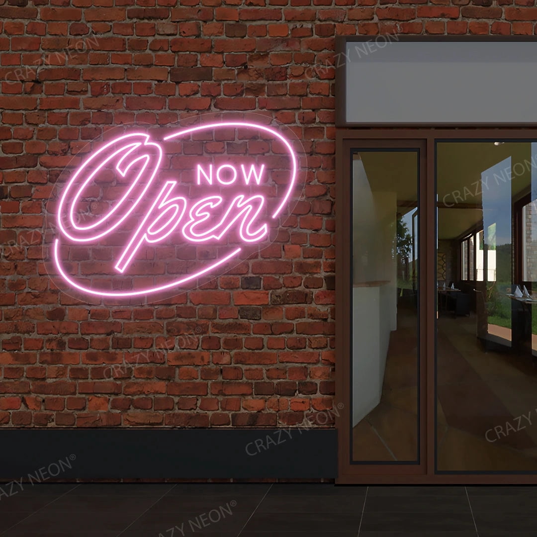 Now Open Neon Sign (Yellow, 34"(W)x25"(H))