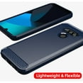 thumbnail image 2 of Nakedcellphone [NAVY BLUE CARBON FIBER] Flexible TPU Slim Phone Case Cover [Anti-Shock, Anti-Fingerprint] for Cricket LG Harmony 4, LG Premier Pro Plus (L455DL), 2 of 6