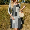 thumbnail image 3 of Geometric Art, Black And White Beige Sweetheart Knot Flared Dress Fashion Design Large Size Loose Dress Spring Summer Women Dress, 3 of 9