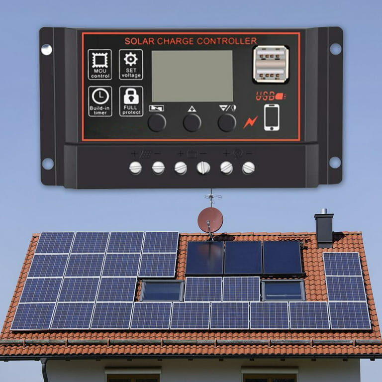 2Pcs 12/24V Solar Laderegler MPPT Solarregler Controller Panel Mit USB  Regulator 