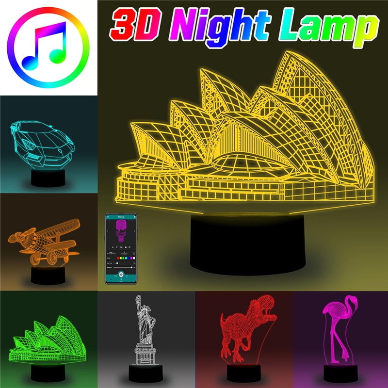 3d Led Night Light Lamp Animal 7 Colors Change Optical Illusion Desk Light Remote Controll Touch Switch Usb Table Lamp Stand Home Decor Gift Walmart Com Walmart Com