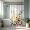 thumbnail image 6 of Sahpxhe Shower Curtain Watercolor Wildflower Shower Curtain Liner,Waterproof Bathroom Decoration and Separation with 12 Hooks for Shower,47.2X70.9in,Multicolor-A, 6 of 6