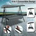 Kepooman Convertible 3Seat Patio Porch Swing Chair to Flat Bed with