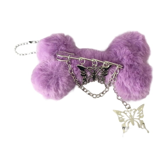 Bone Butterfly Design Plush Keychain Soft Sturdy Material For Backpack Charm